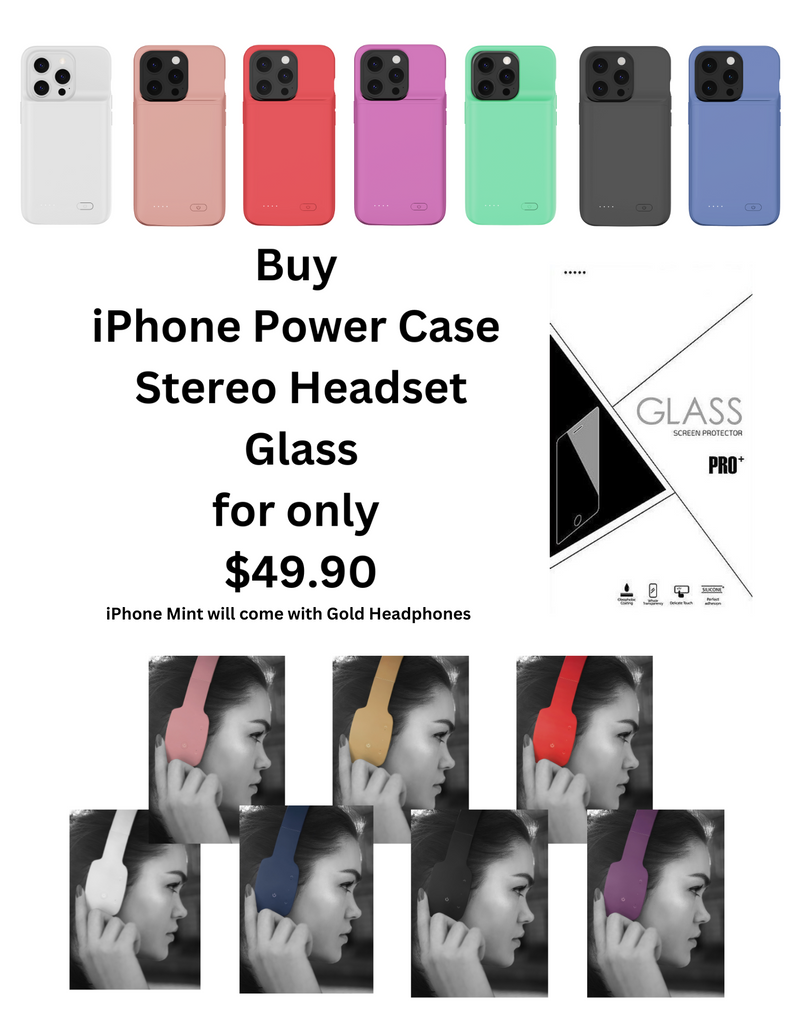 REPLACEMENT ONLY - iPhone Power Case & Bluetooth Headphone & Glass